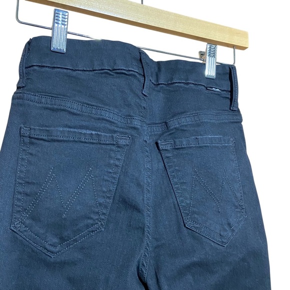 MOTHER DENIM‎ HIGH WAISTED LOOKER NOT GUILTY ONE LINER SKINNY JEAN BLACK SIZE 24 - Picture 6 of 11